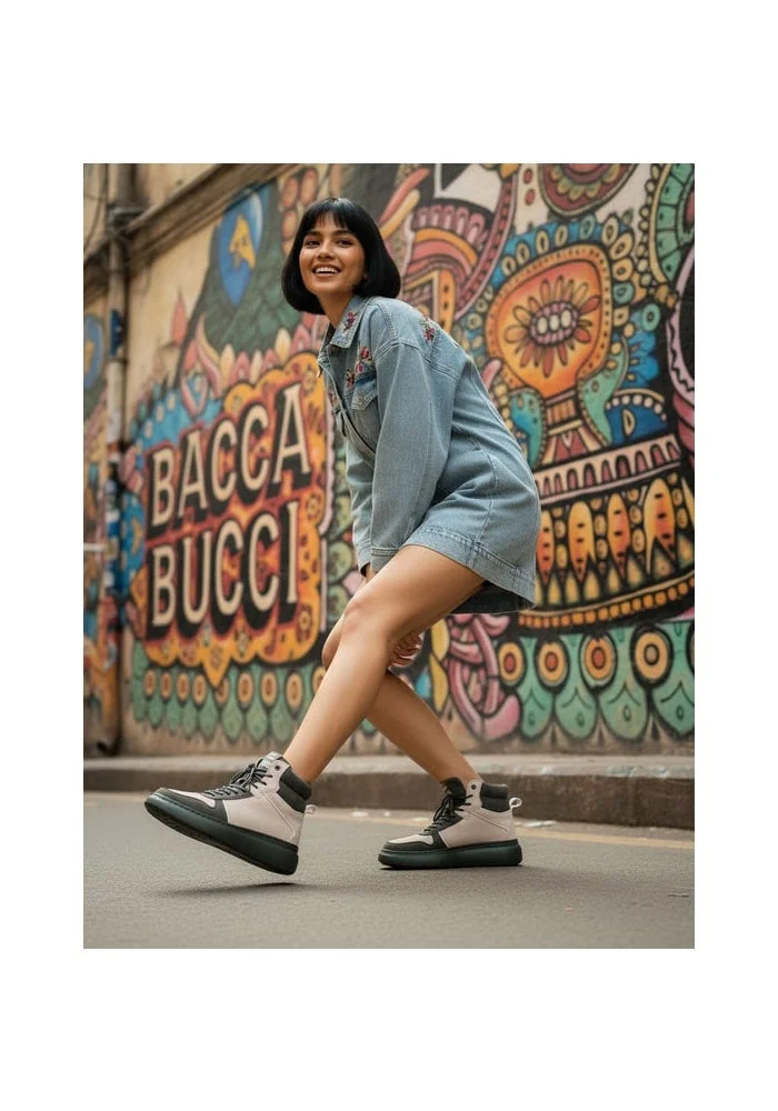 Bacca Bucci OLIVE Discovery Noir Women’s High-Top Sneakers for Women | Best Price UAE